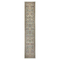 Tappeto Afghanistan Oushak Runner - Disegno in lana blu avorio rosa - 93620