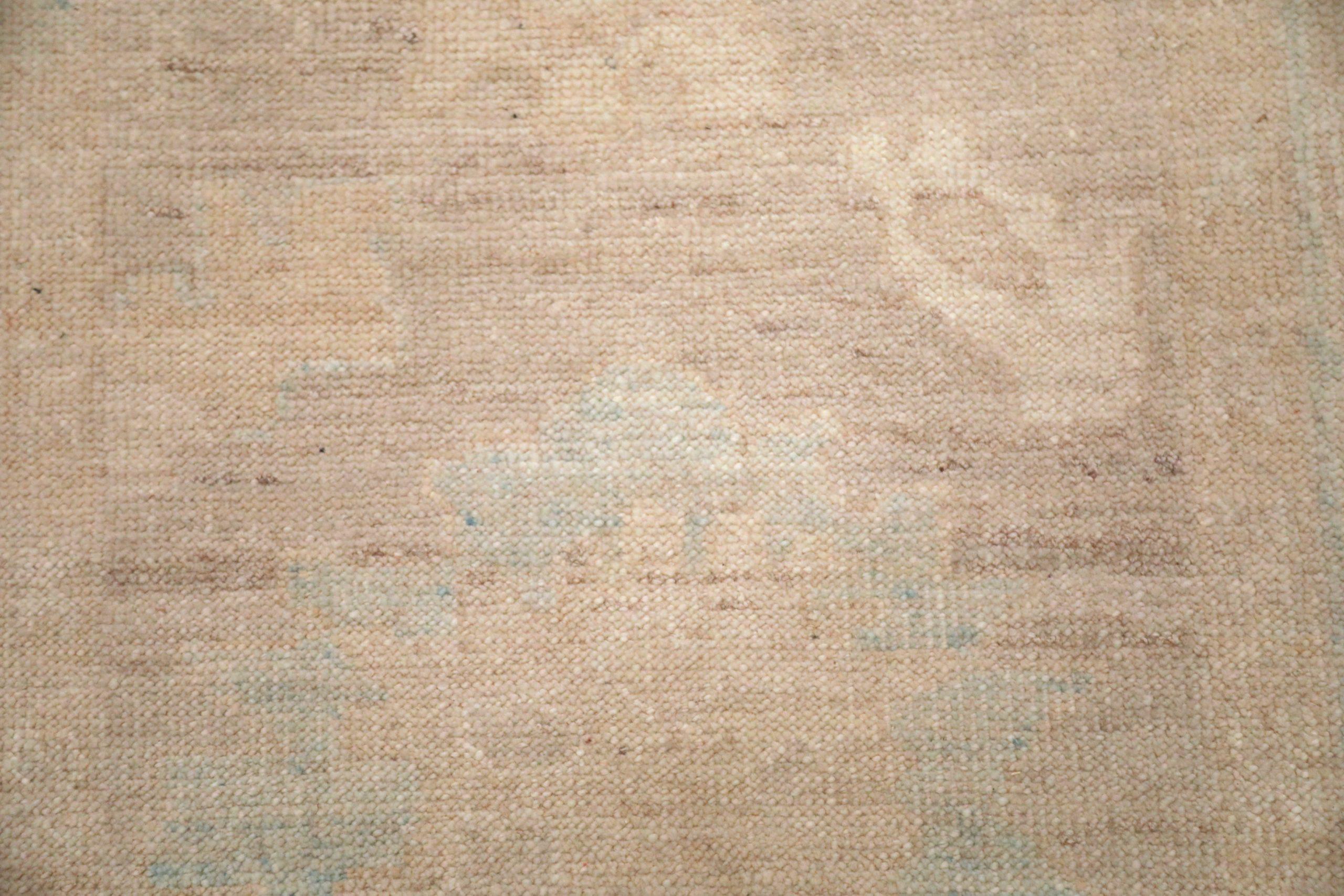 Afghanistan Oushak-Läufer - Wolle Blau Elfenbein Taupe Design - 93659 im Zustand „Hervorragend“ im Angebot in Dallas, TX