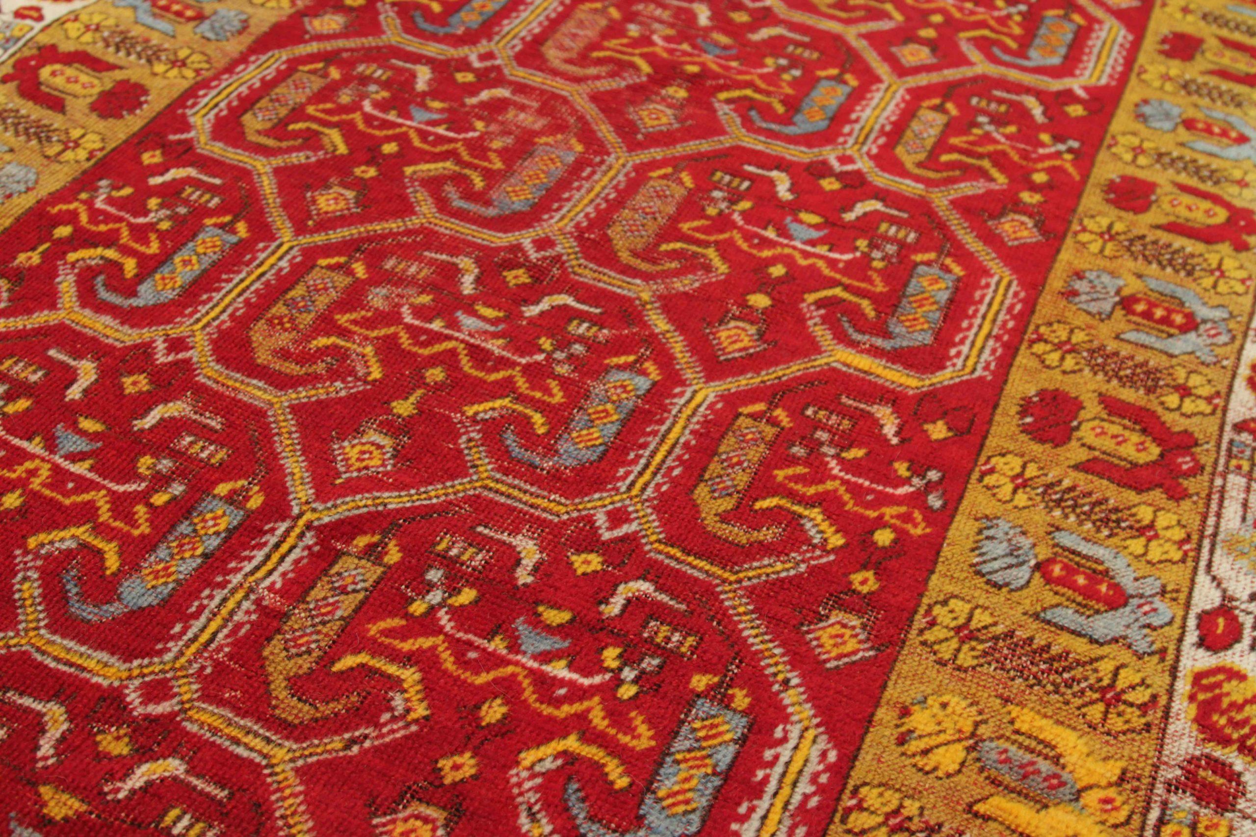 Afghanistan Oushak Läufer Teppich - Wolle Blau Rot Gelb Design - 92351 (Afghanisch) im Angebot