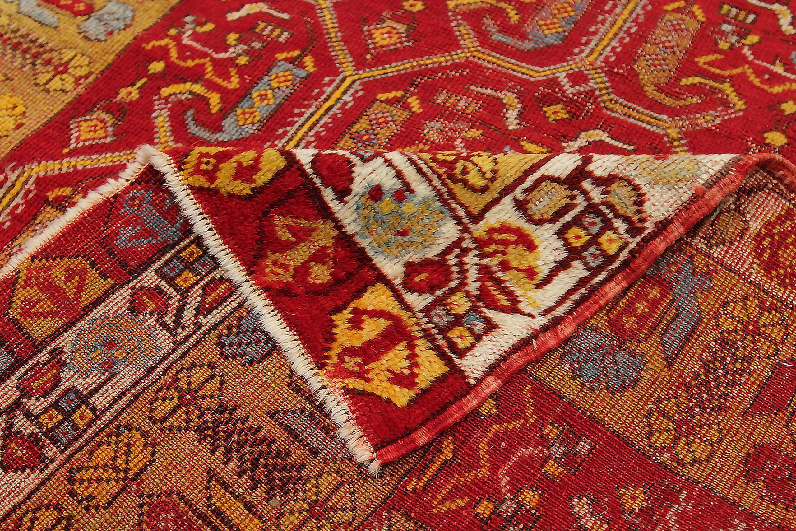 Afghanistan Oushak Läufer Teppich - Wolle Blau Rot Gelb Design - 92351 im Zustand „Hervorragend“ im Angebot in Dallas, TX