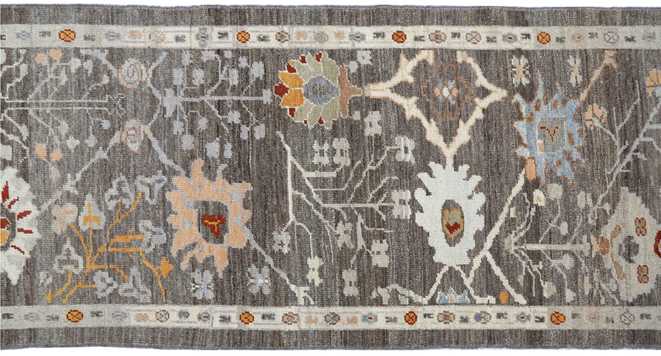 Afghanistan Oushak Läufer Teppich - Wolle Braun Elfenbein Design - 90696 (20. Jahrhundert) im Angebot