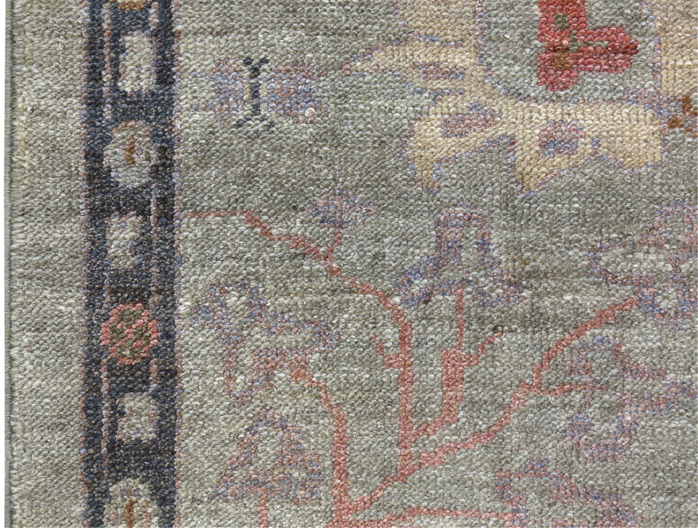 Afghanistan Oushak Läufer Teppich - Wolle Braun Elfenbein Design - 90701 im Zustand „Hervorragend“ im Angebot in Dallas, TX
