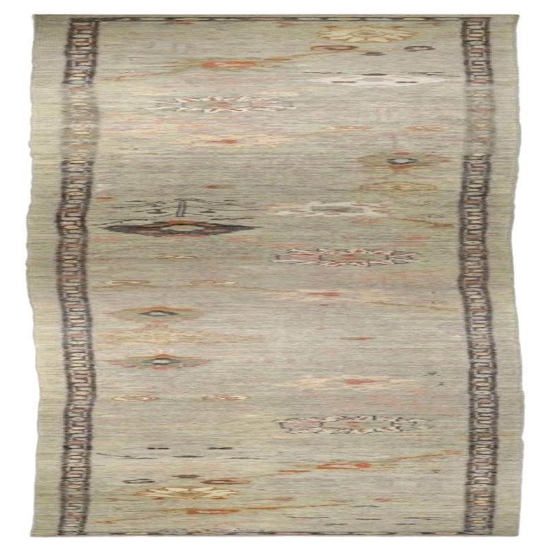 Afghanistan Oushak Läufer Teppich - Wolle Braun Elfenbein Design - 90701