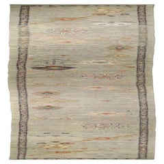 Afghanistan Oushak Läufer Teppich - Wolle Braun Elfenbein Design - 90701
