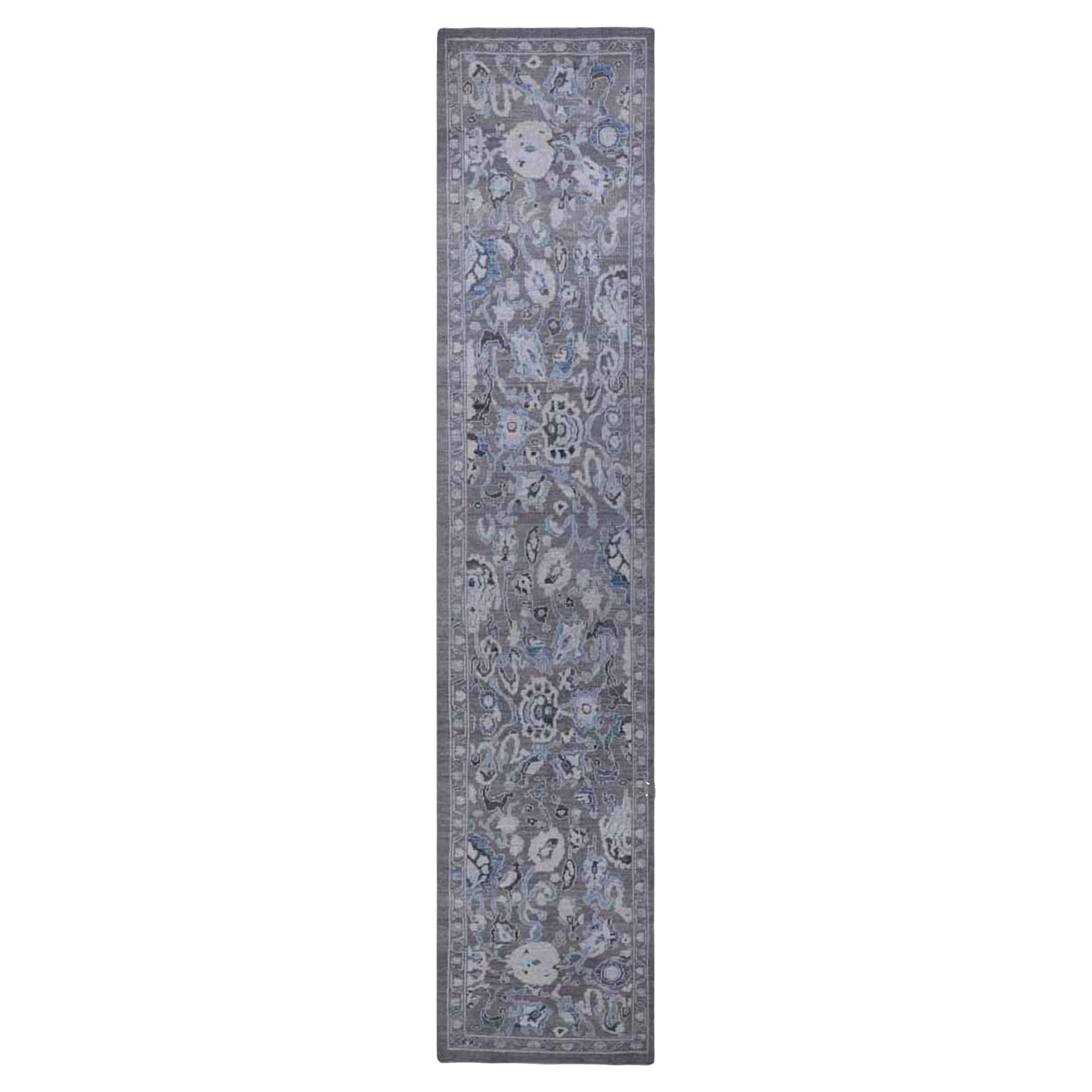 Afghanistan Oushak Läufer Teppich - Wolle Braun Elfenbein Design - 93623