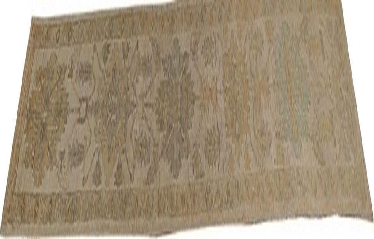 Afghanistan Oushak Läufer Teppich - Wolle Braun Elfenbein Design - 95825 (Stammeskunst) im Angebot