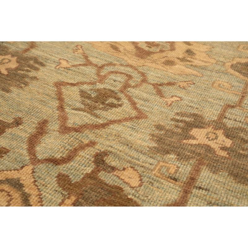 Afghanistan Oushak Läufer Teppich - Wolle Braun Elfenbein Hellblau - 94545 (Stammeskunst) im Angebot