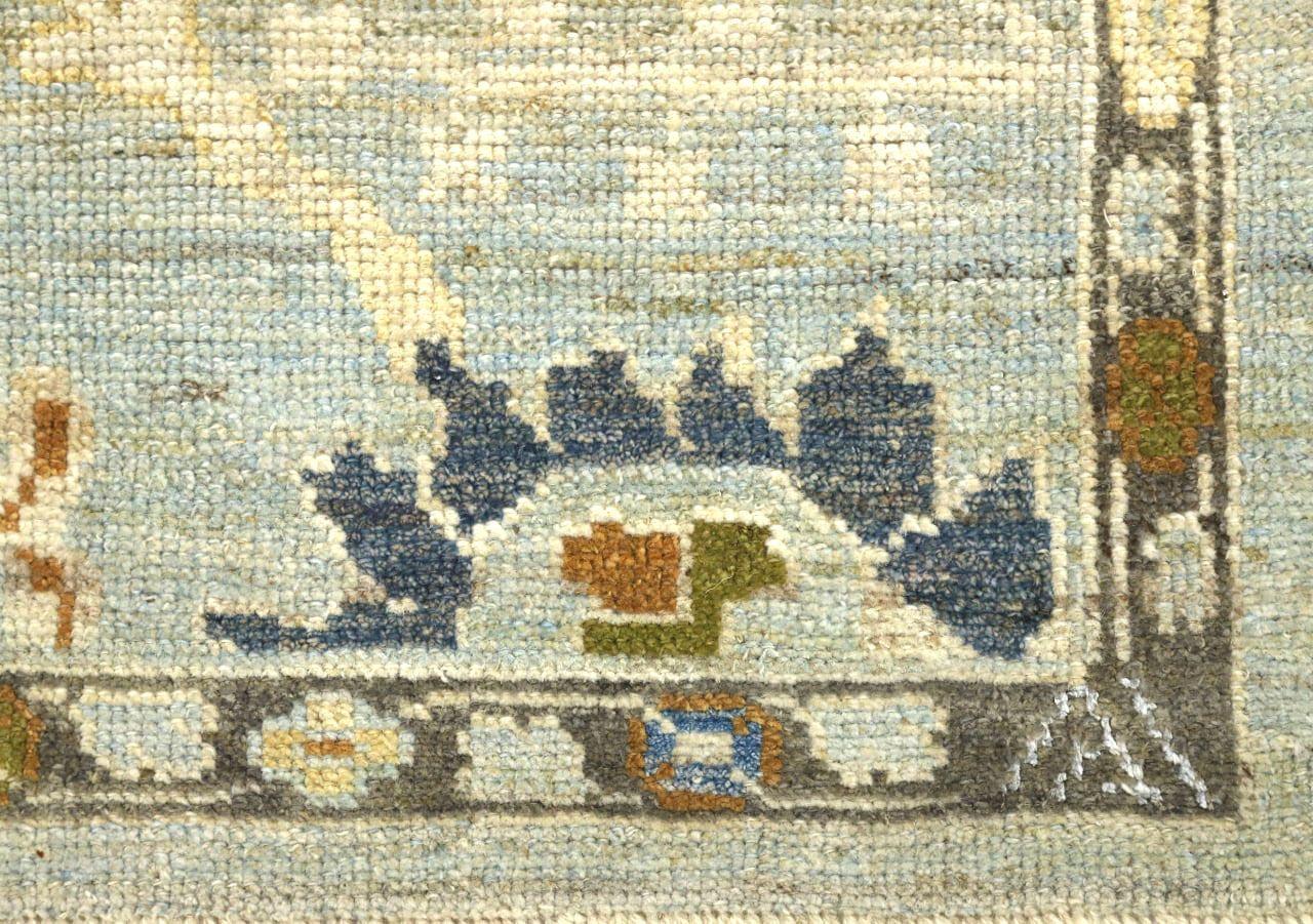 Afghanistan Oushak-Läufer aus Wolle in Elfenbein mit elfenbeinfarbenem Design - 93619 (Afghanisch) im Angebot