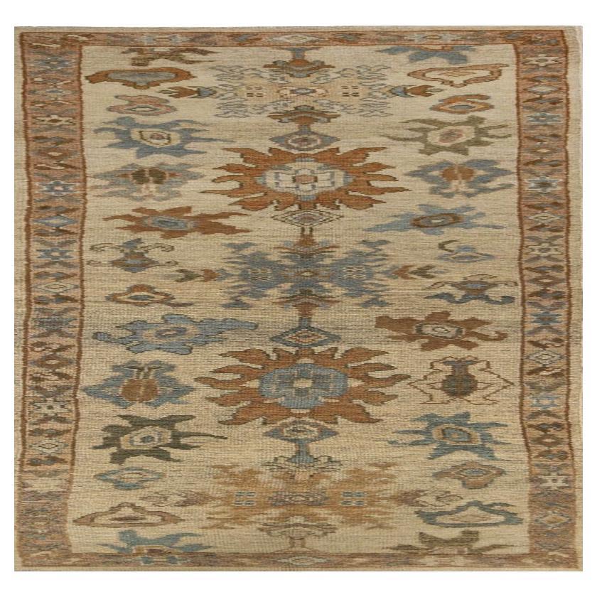 Afghanistan Oushak-Läufer aus Wolle in Elfenbein mit elfenbeinfarbenem Design - 96061