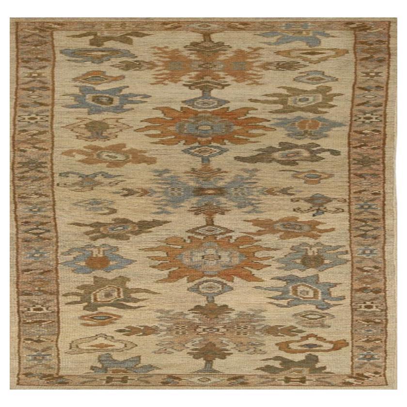 Afghanistan Oushak-Läufer aus Wolle in Elfenbein mit elfenbeinfarbenem Design - 96063