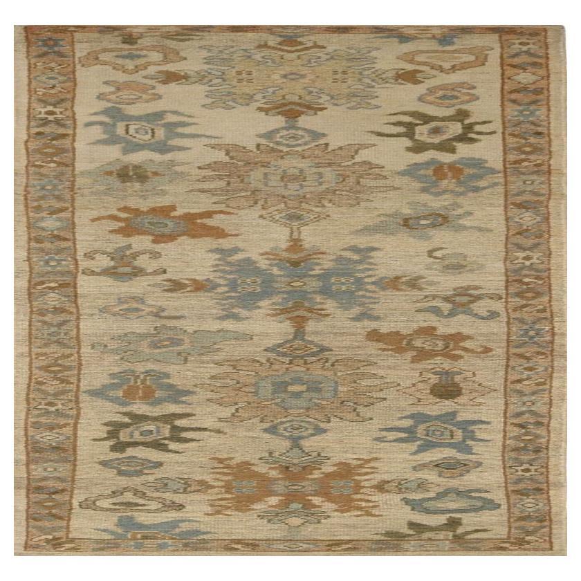 Afghanistan Oushak-Läufer aus Wolle in Elfenbein mit elfenbeinfarbenem Design - 96065
