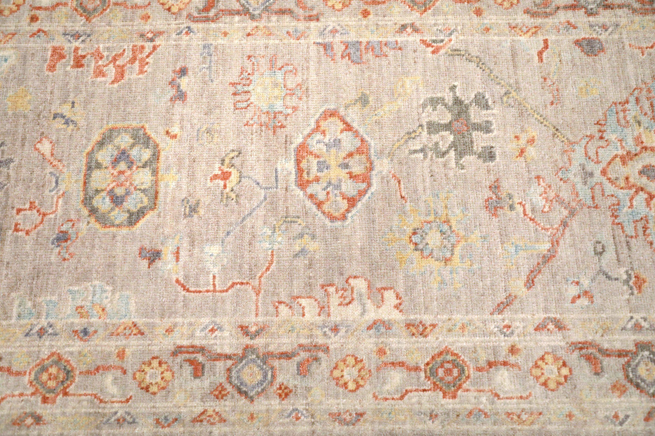Afghanistan Oushak-Läufer - Wolle Elfenbeinrot Design - 93658 im Zustand „Hervorragend“ im Angebot in Dallas, TX