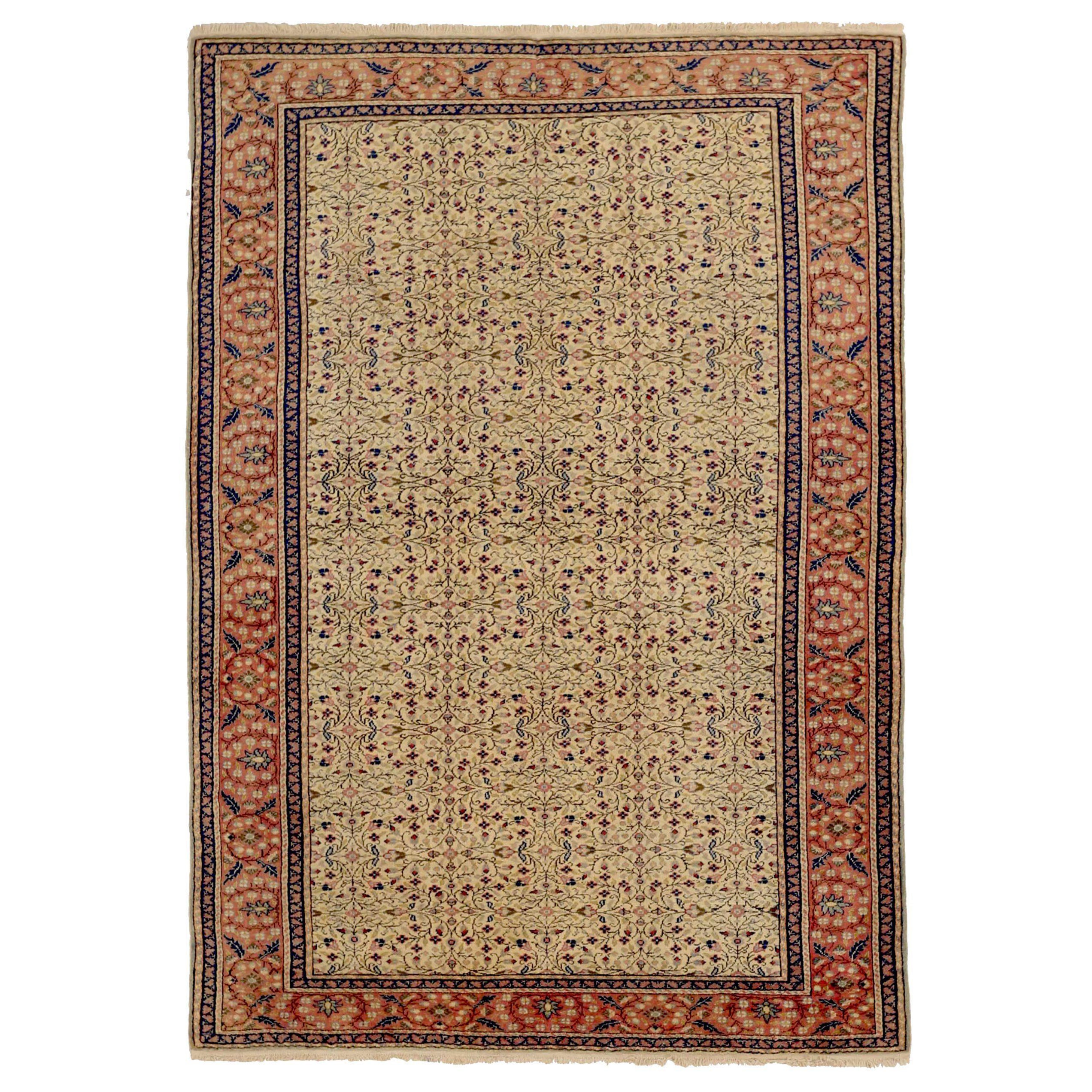 Afghanistan Oushak Kleiner Teppich Circa 1940 - Wolle Elfenbein Marineblau Rot 71147