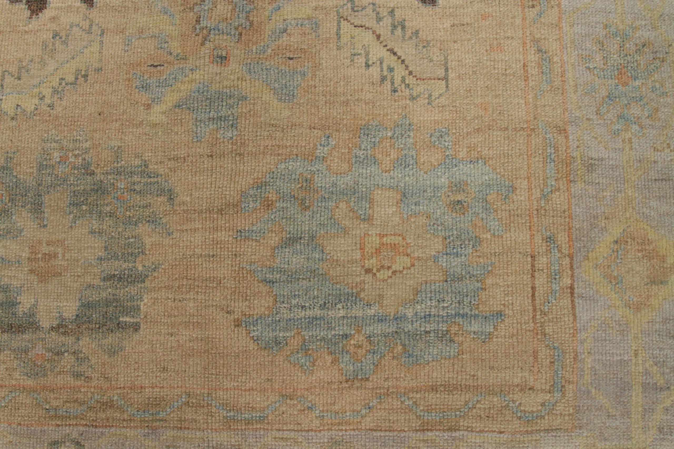 Oushak Afghanistan Oushak Kleiner Teppich Circa 1990 - Wolle Blau Elfenbein Design - 92388 (Stammeskunst) im Angebot