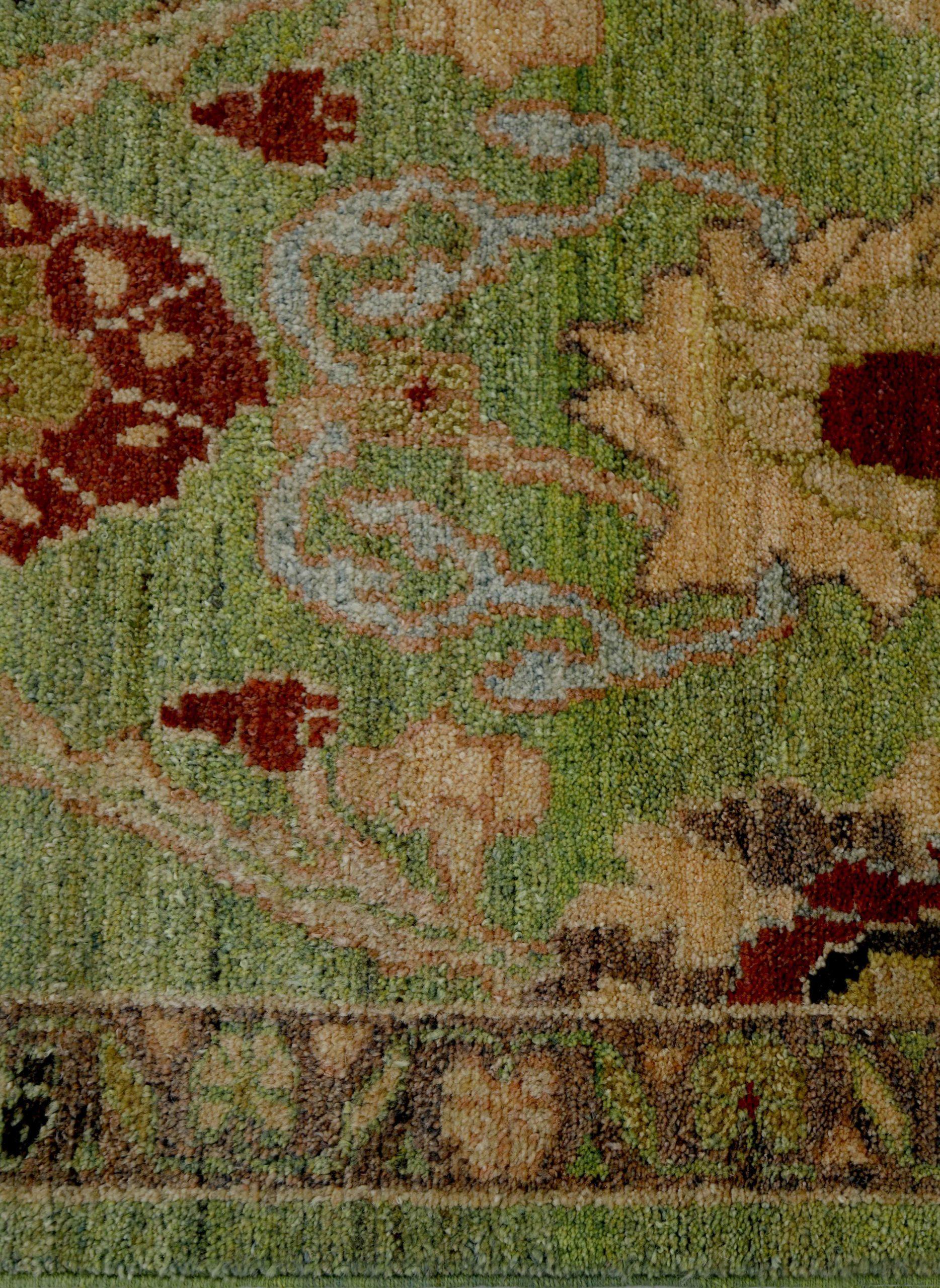 Afghanistan Oushak Kleiner Teppich Circa 1990 - Wolle Grün Elfenbein Rot Design - 90732 (Afghanisch) im Angebot
