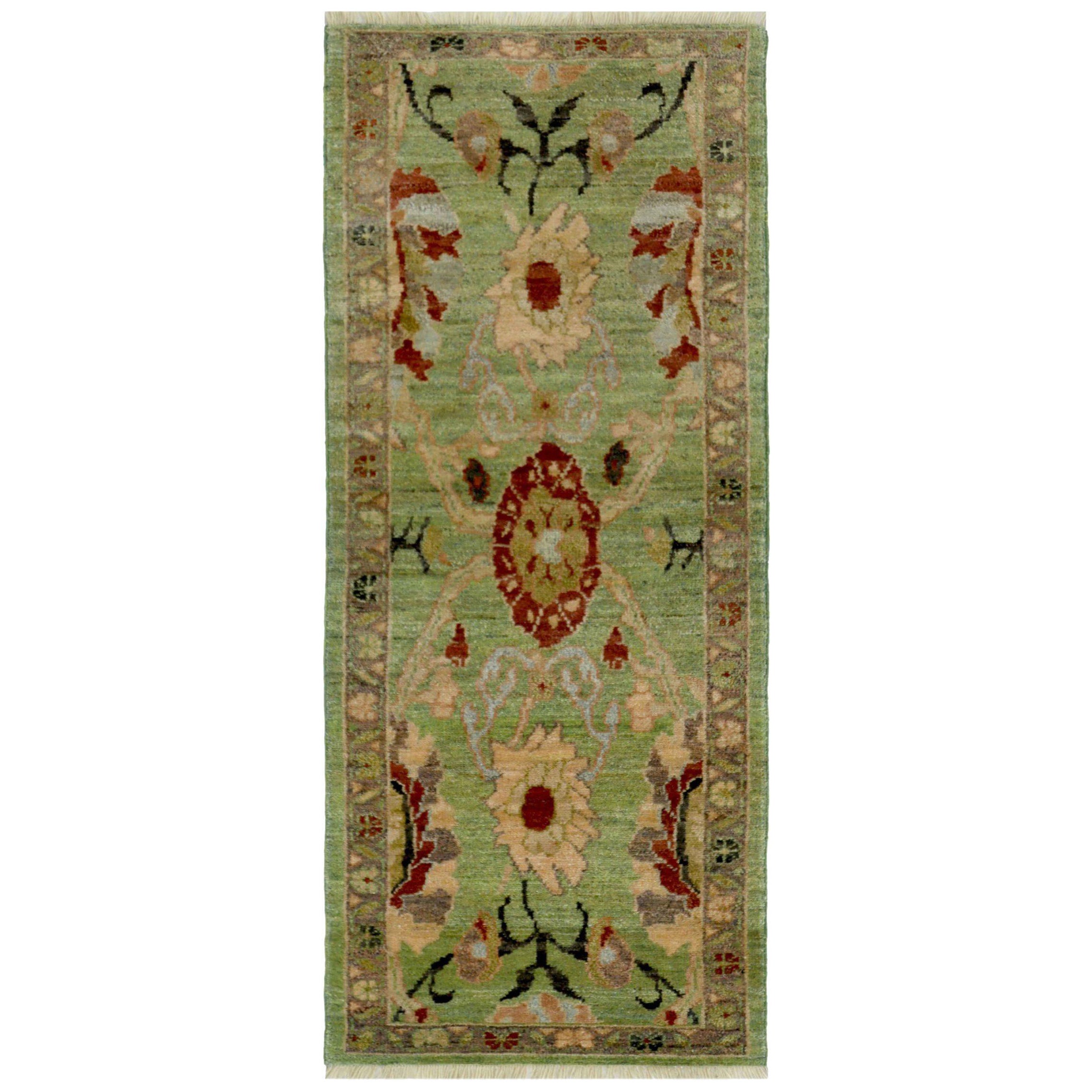 Afghanistan Oushak Kleiner Teppich Circa 1990 - Wolle Grün Elfenbein Rot Design - 90732
