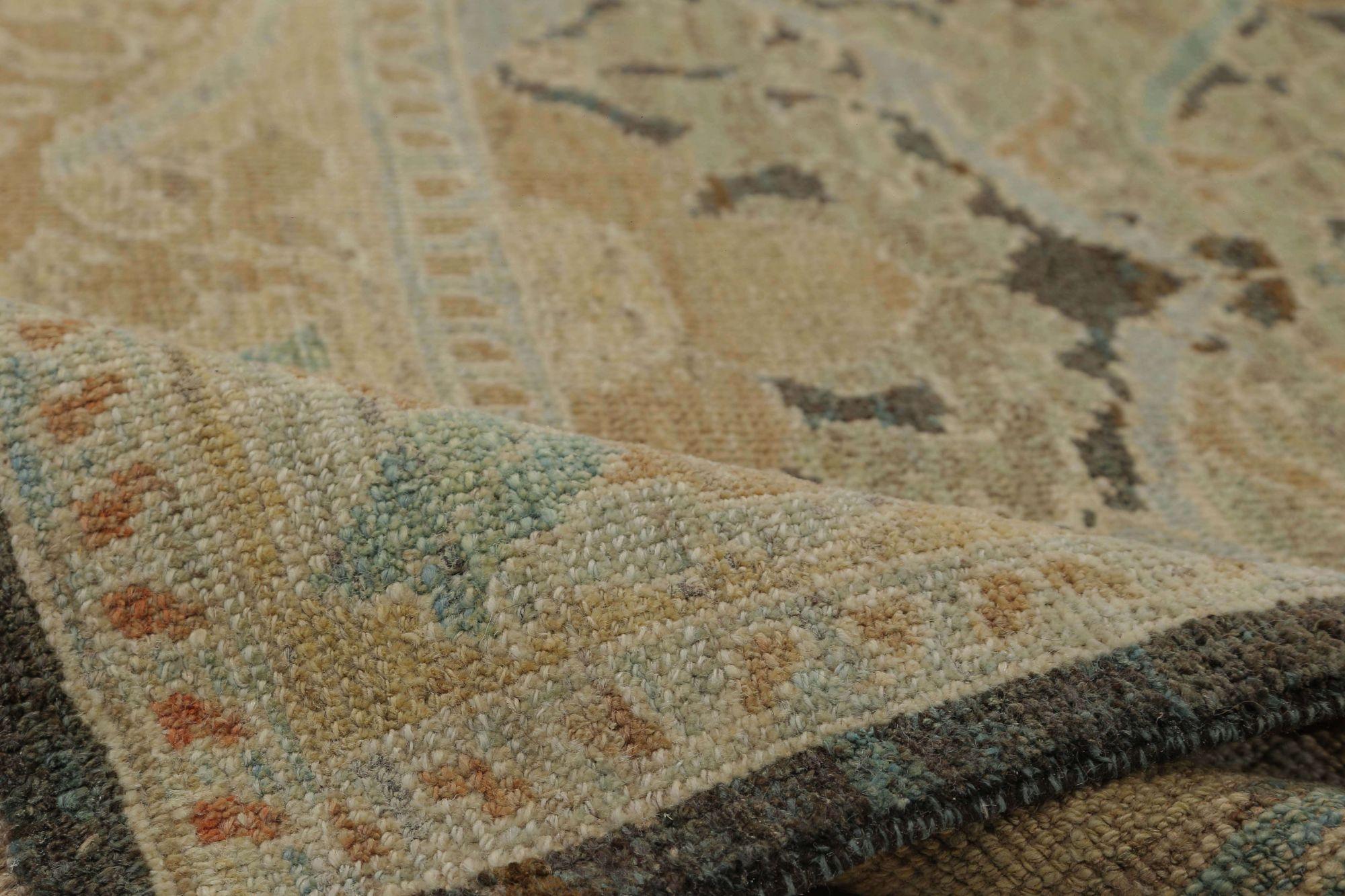 Tribale Tappeto Afghanistan Oushak piccolo - Lana Blu Verde Avorio Arancione - 96008 in vendita