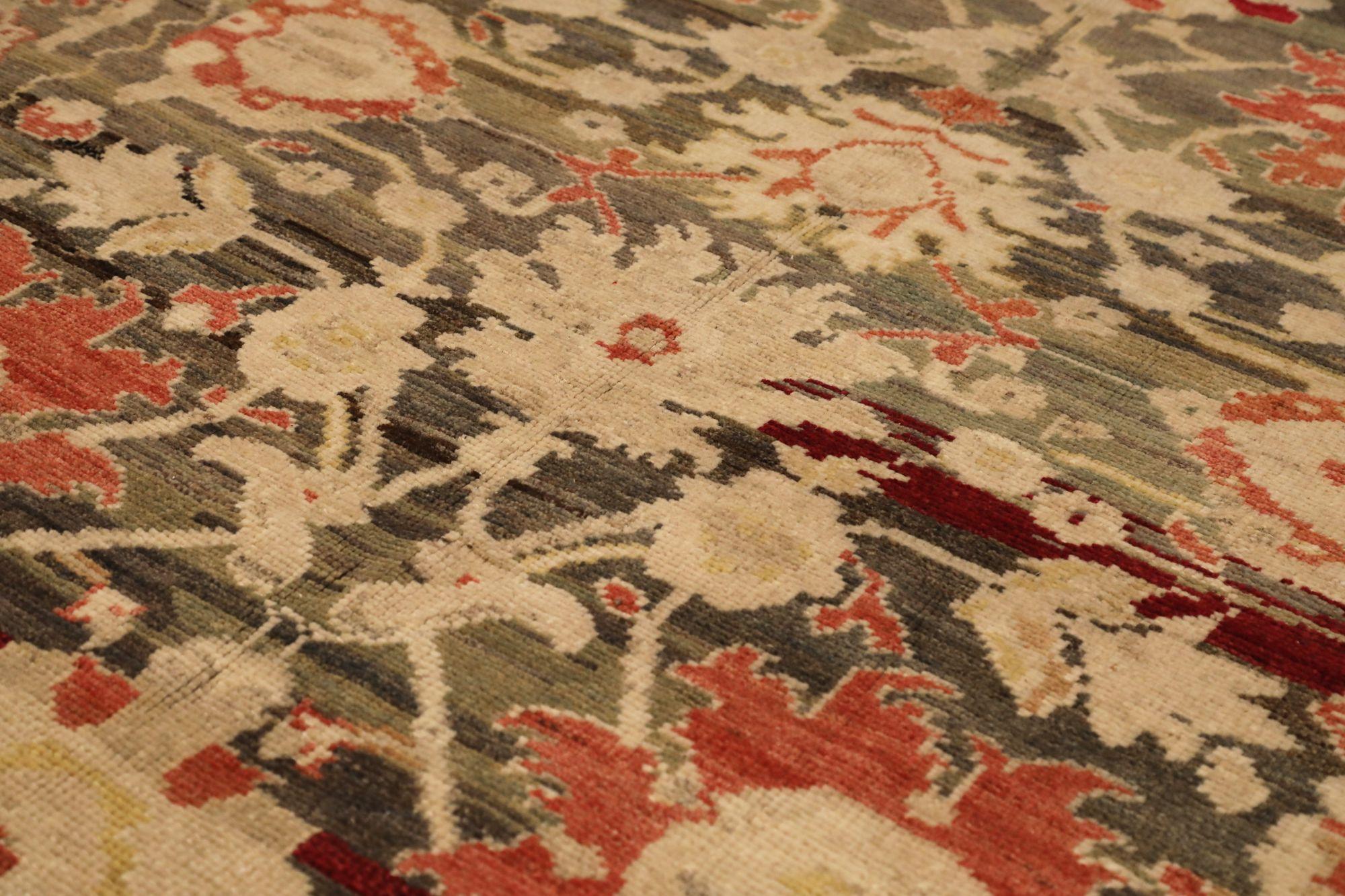 Tribal Afghanistan Small Rug - Wool Brown Ivory Red Design - 94314 en vente