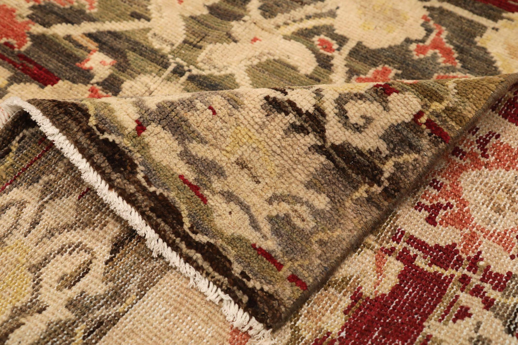 Noué à la main Afghanistan Small Rug - Wool Brown Ivory Red Design - 94314 en vente