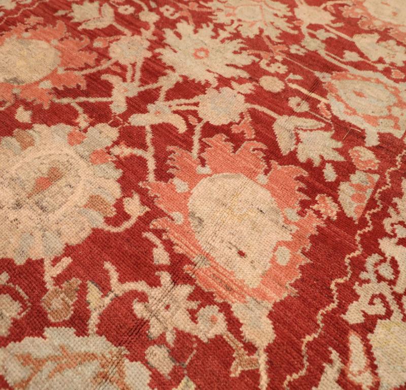 Tribale Tappeto Afghanistan Oushak Small - Lana Avorio Rosa Rosso Design - 94313 in vendita