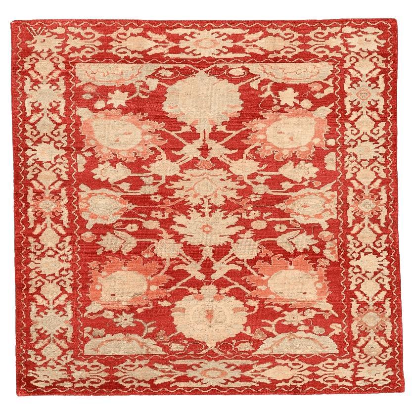 Tappeto Afghanistan Oushak Small - Lana Avorio Rosa Rosso Design - 94313 in vendita