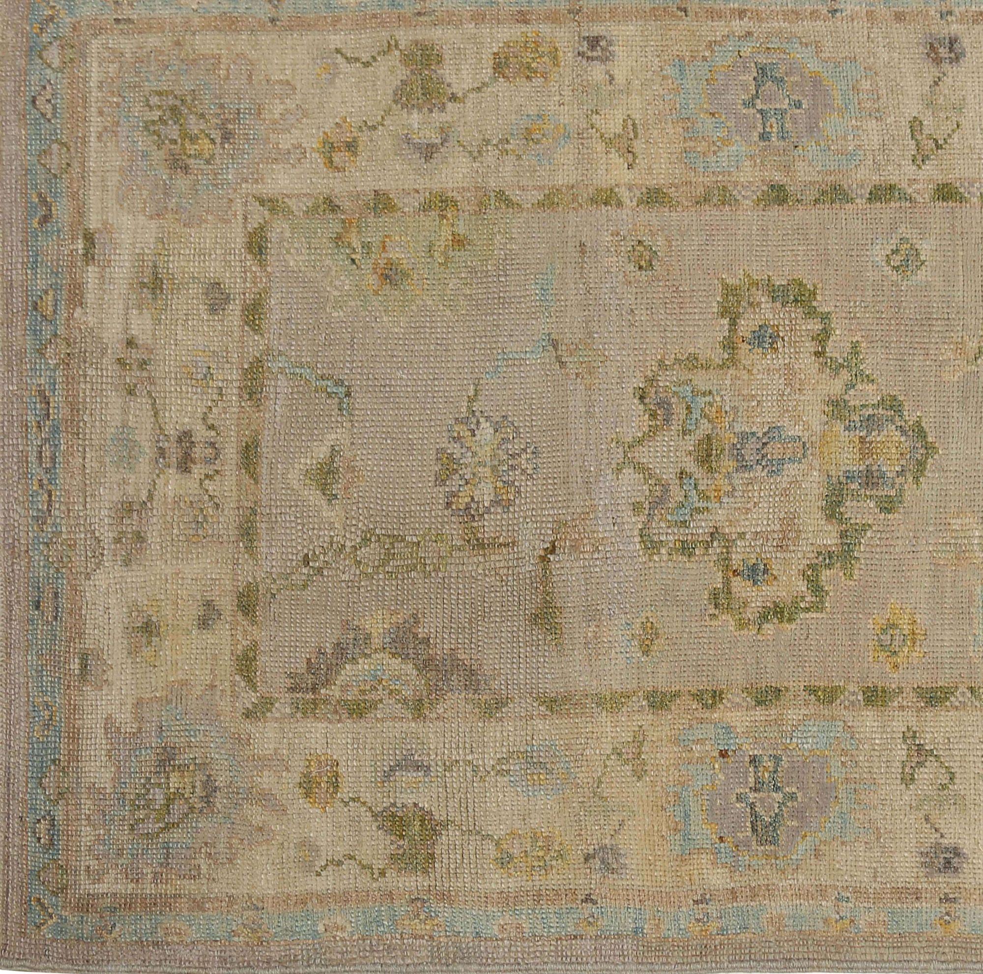 Oushak Afghanistan Oushak Kleiner Teppich - Wolle Elfenbein Taupe Design - 95875 (Sultanabad) im Angebot