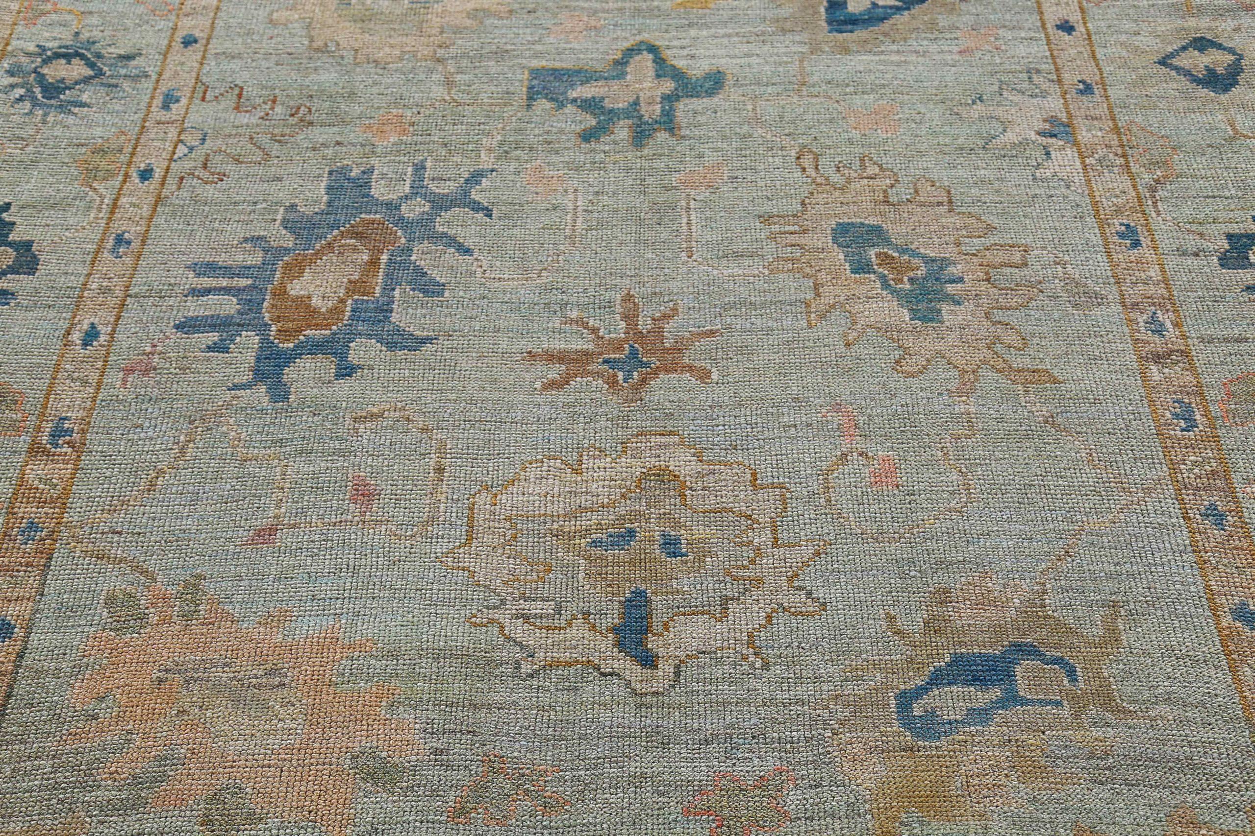 Afghanistan Collection Rose Tapis de sol Circa 1990 - Laine Bleu Brown Ivoire - 91035 Excellent état - En vente à Dallas, TX