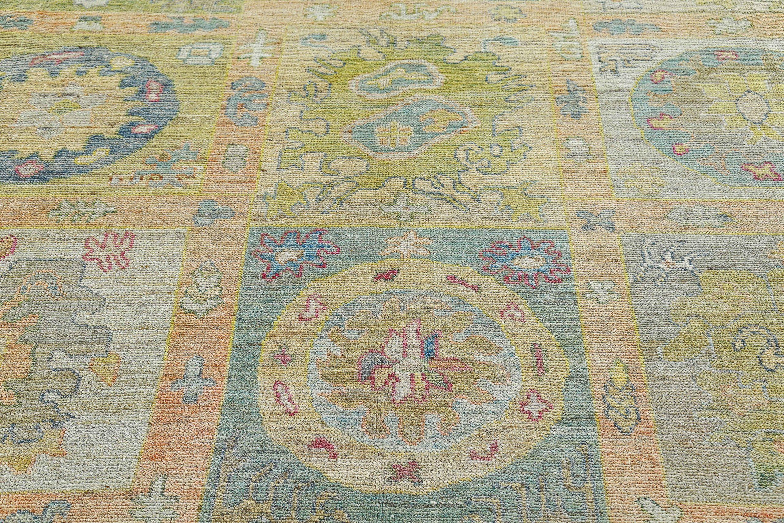 20th Century Afghanistan Rose Collection Area Rugs Circa 1990 - Wool Blue Brown Pink - 90797 For Sale