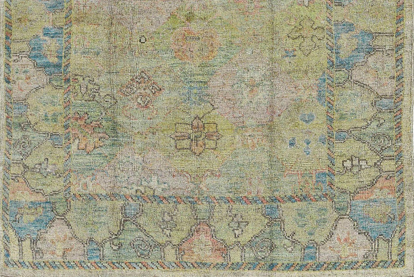 Afghanistan Rose Kollektion Teppiche Circa 1990 - Wolle Blau Grün Elfenbein - 90863 (Afghanisch) im Angebot