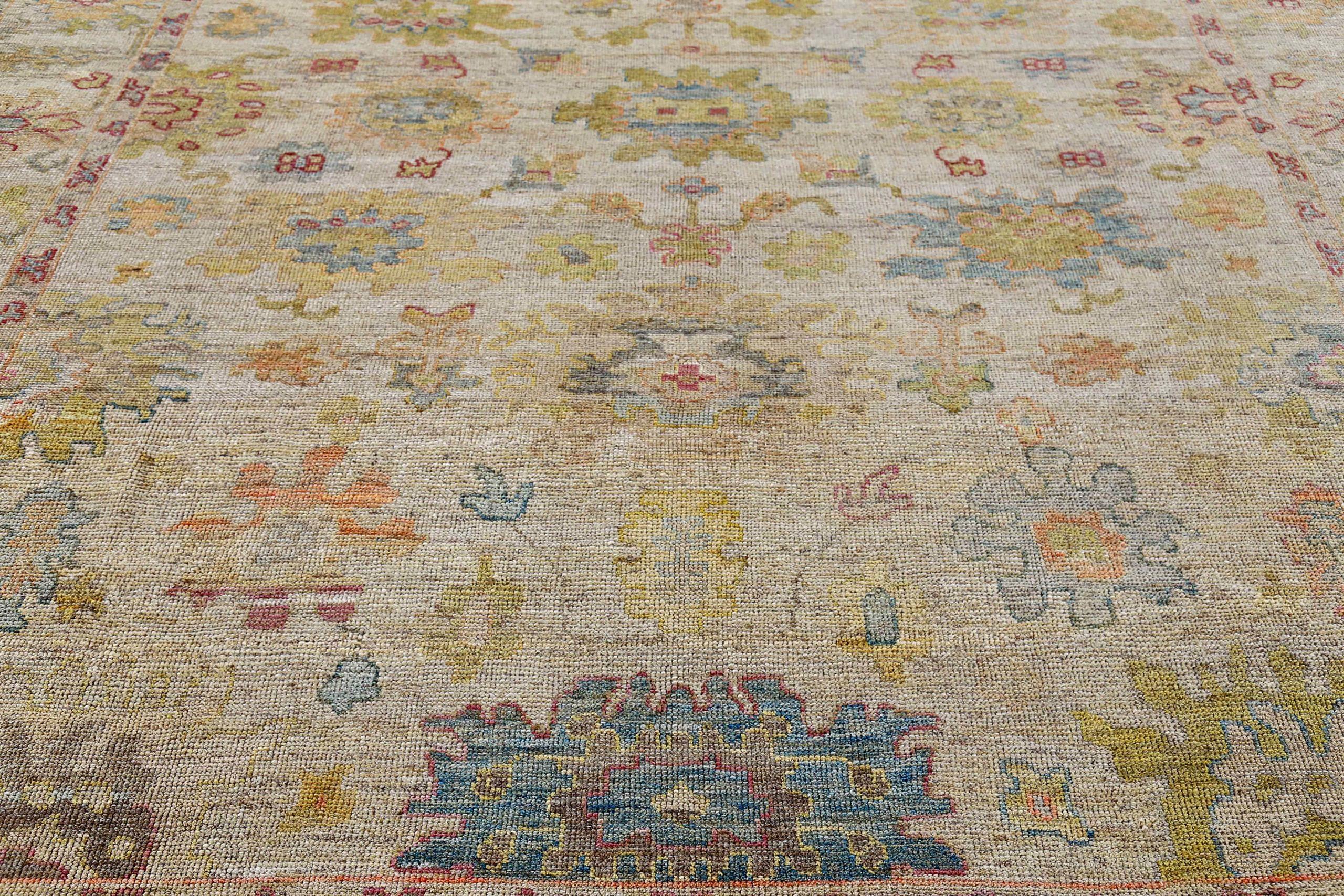 Afghanistan Rose Kollektion Teppiche Circa 1990 - Wolle Blau Grün Elfenbein - 90919 (Afghanisch) im Angebot