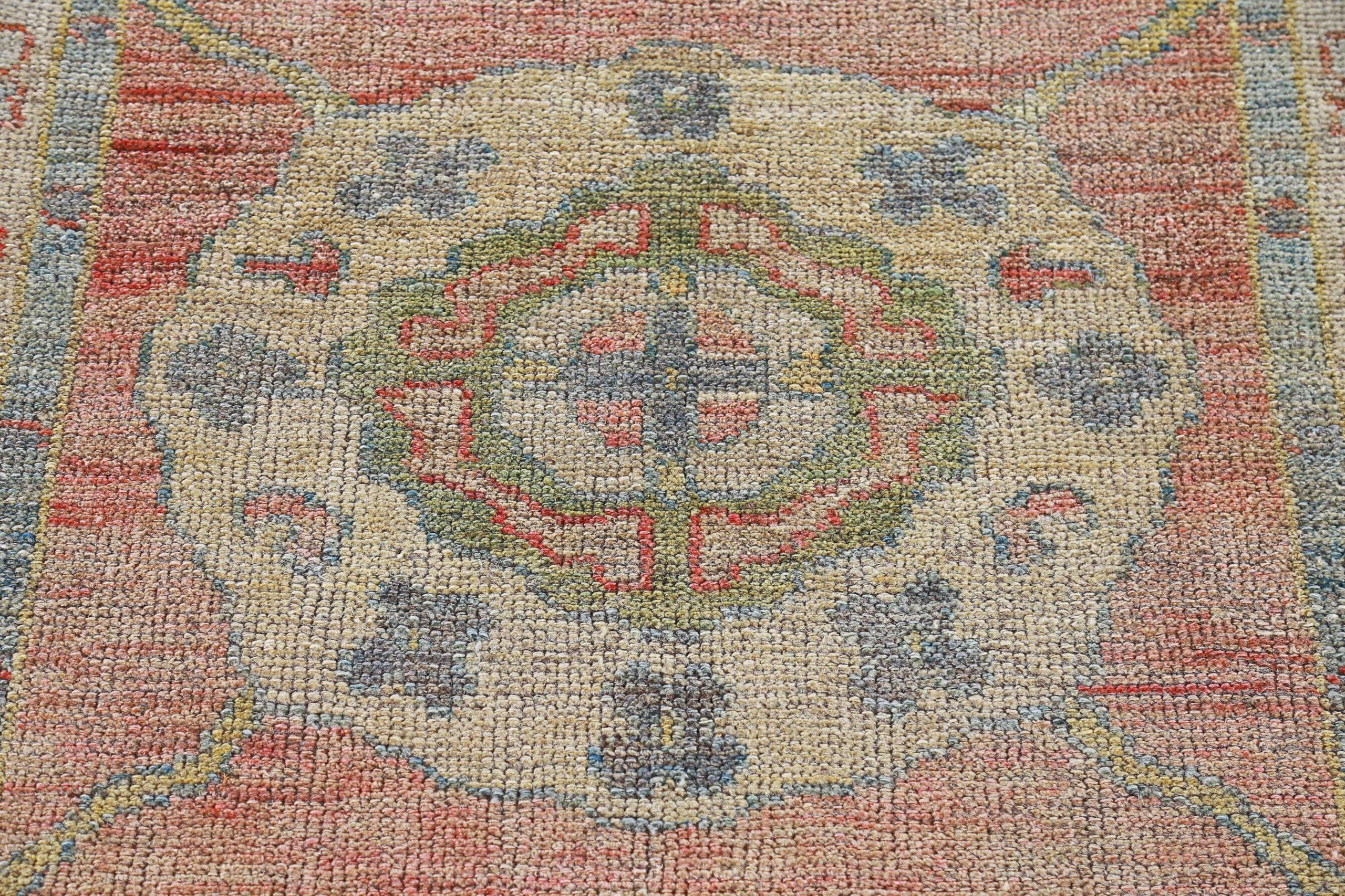 Afghanistan Rose Collection Area Rugs Circa 1990 - Wool Blue Green Pink - 90911 For Sale 1