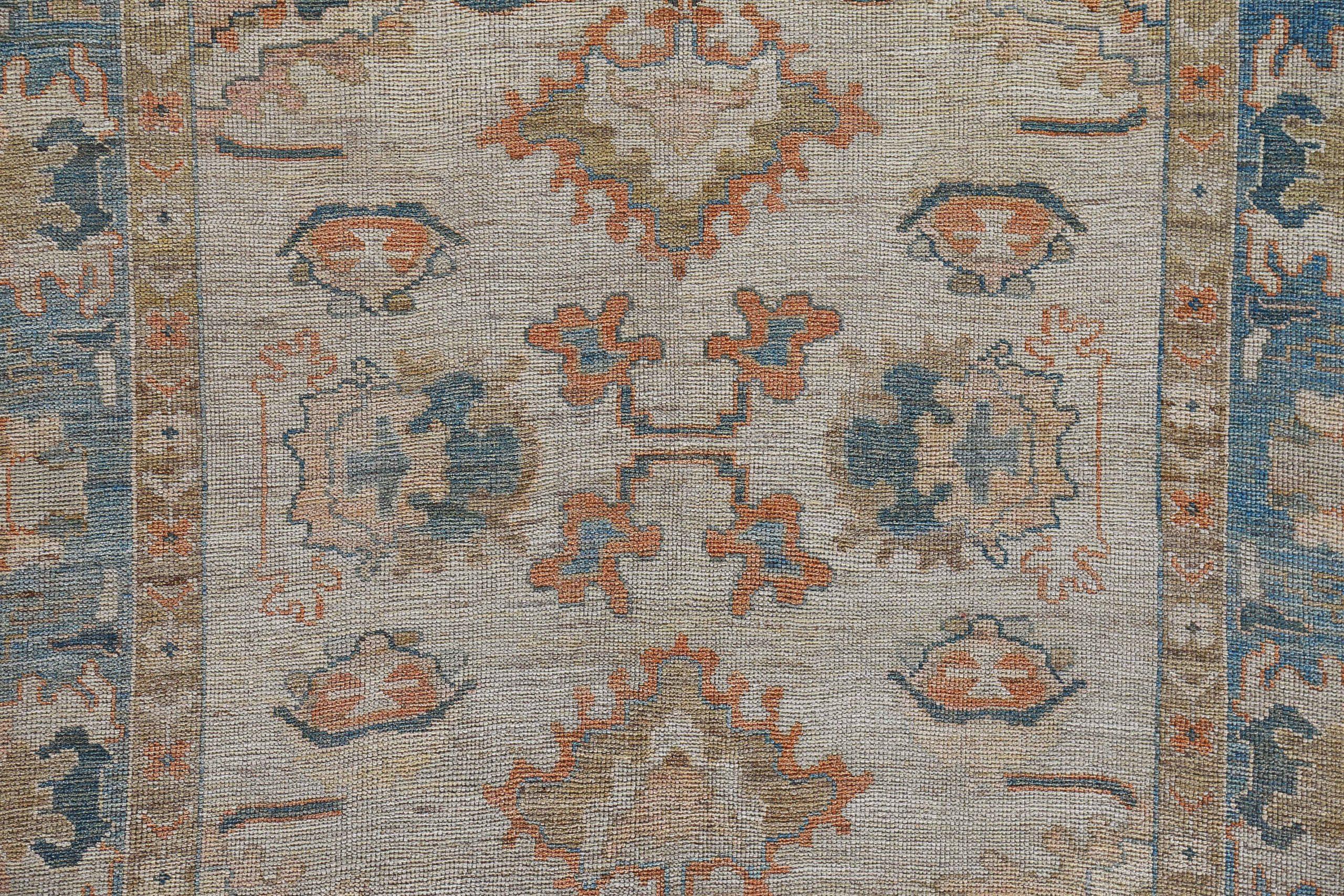 Tappeti Afghanistan Rose Collection'S Circa 1990 - Lana Blu Arancione - 91033 In condizioni ottime in vendita a Dallas, TX