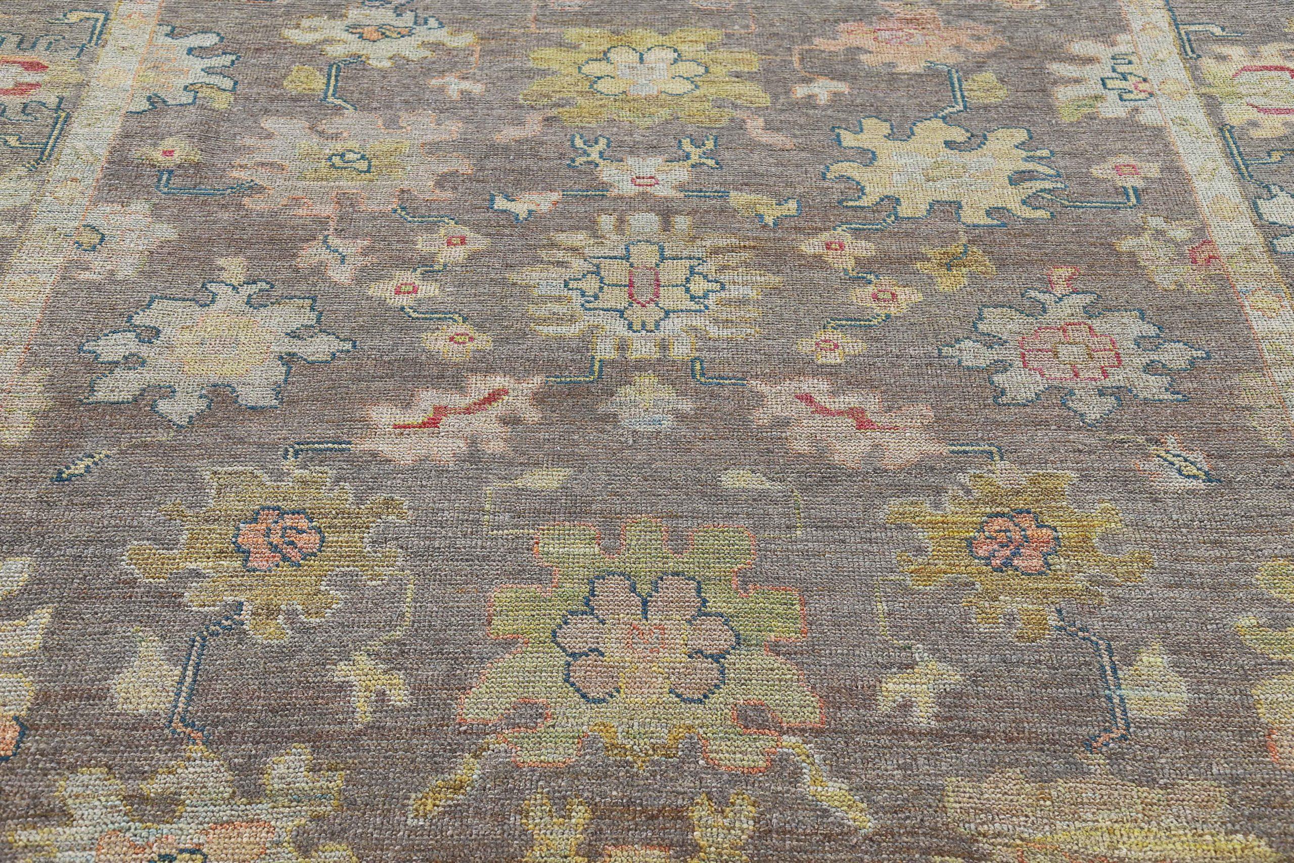 Afghanistan Rose Collection Tapis de sol Circa 1990 - Laine Brown Green - 90918 Excellent état - En vente à Dallas, TX