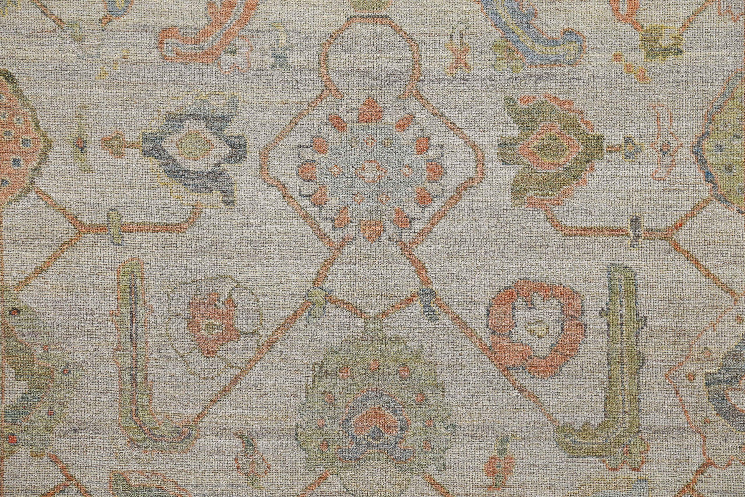 20th Century Afghanistan Rose Collection Area Rugs Circa 1990 - Wool Green Ivory Pink - 90905 For Sale