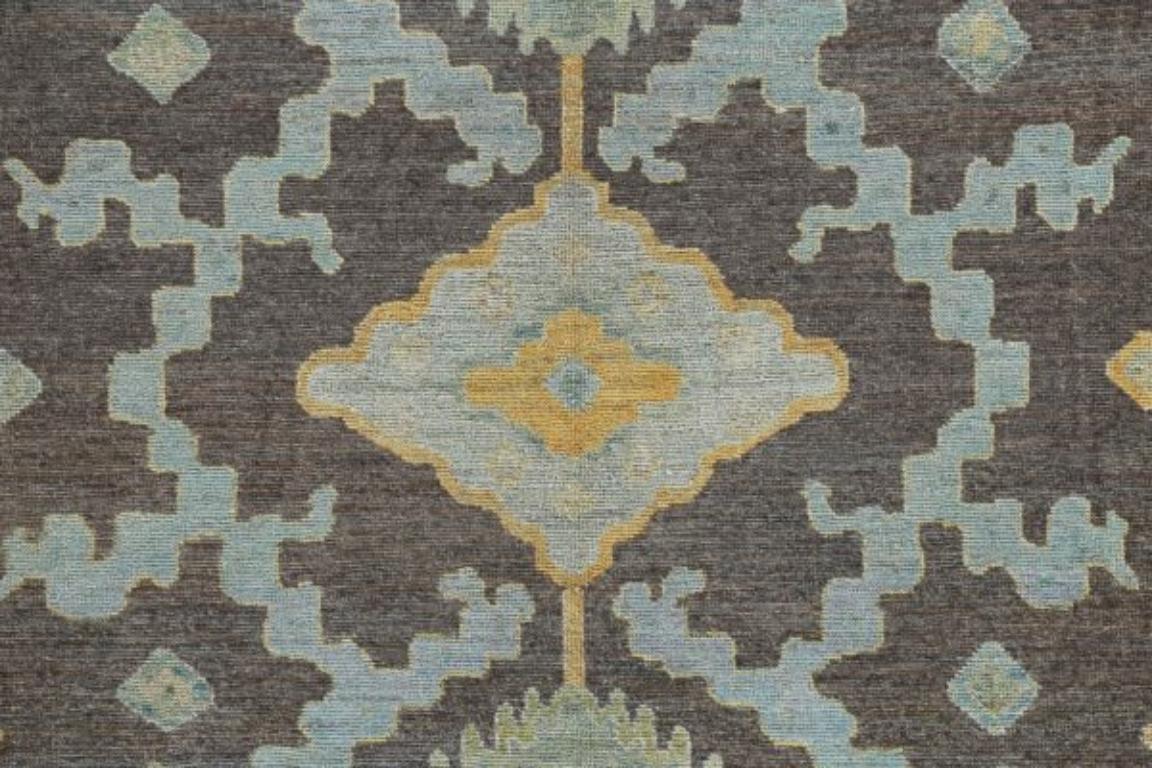 20th Century Afghanistan Rose Collection Area Rugs - Wool Blue Brown - 90830 For Sale