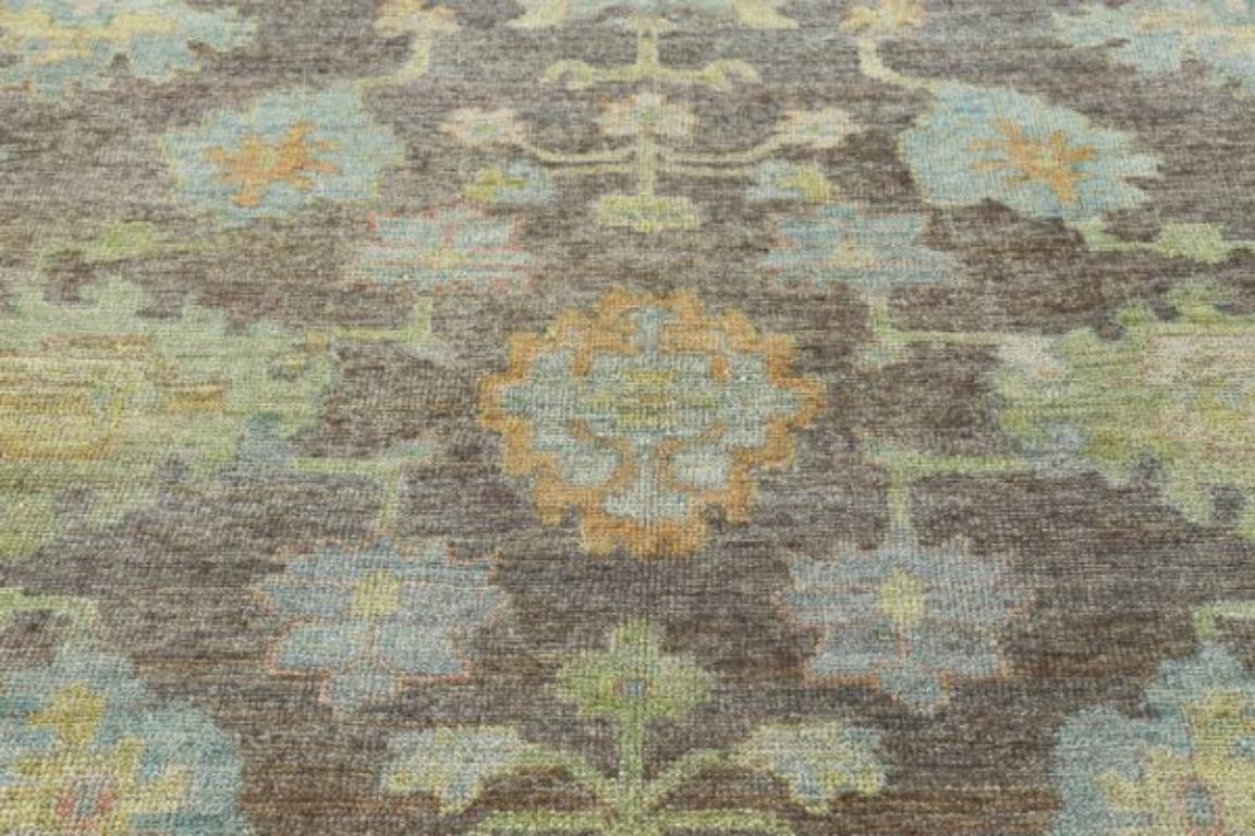 Afghanistan Rose Kollektion Teppiche - Wolle Blau Braun Grün - 90829 (Stammeskunst) im Angebot
