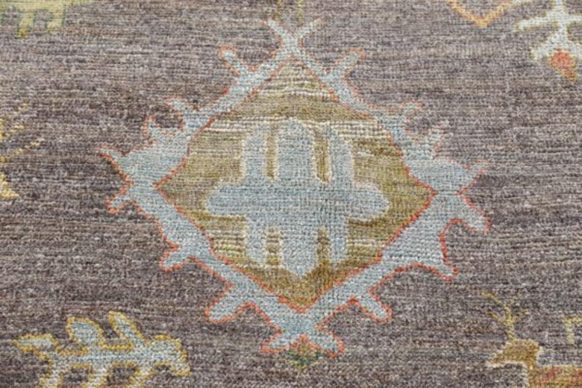 Afghanistan Rose Kollektion Teppiche - Wolle Blau Braun Grün - 90884 im Zustand „Hervorragend“ im Angebot in Dallas, TX