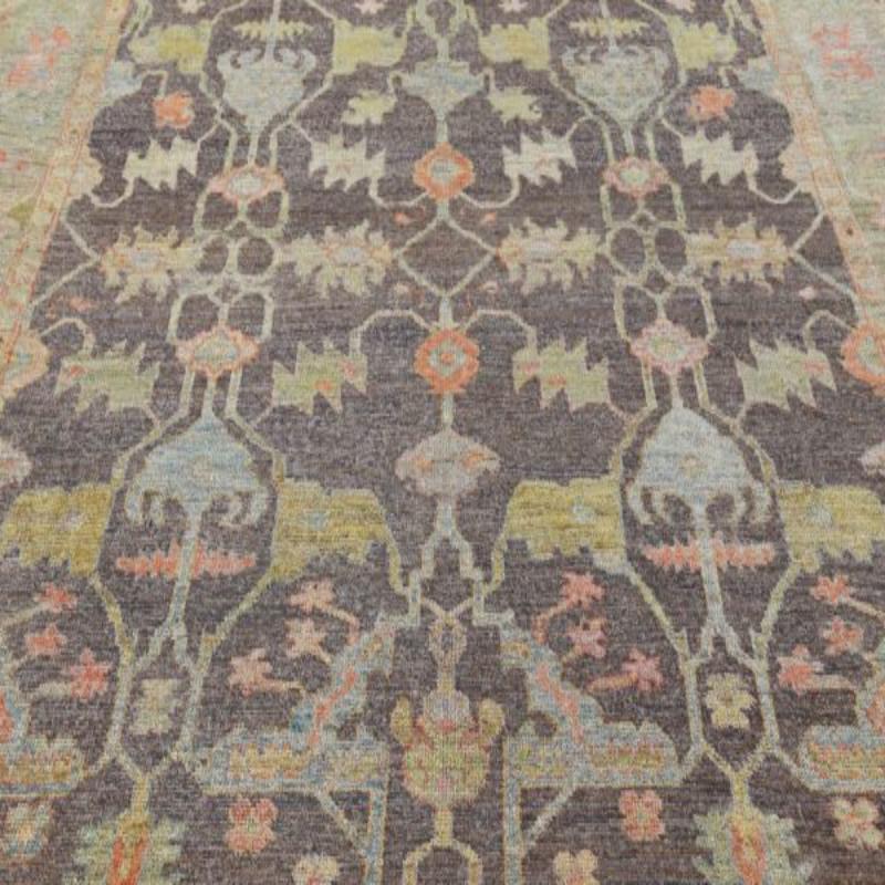 Tribal Turkey Rose Collection Area Rugs - Wool Blue Brown Green - 90935 For Sale