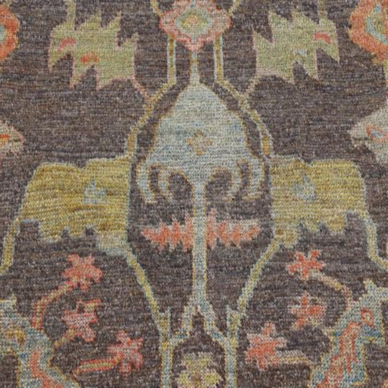 Hand-Knotted Turkey Rose Collection Area Rugs - Wool Blue Brown Green - 90935 For Sale