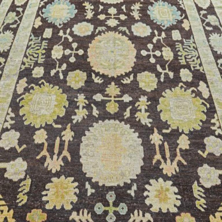 Afghanistan Rose Kollektion Teppiche - Wolle Blau Braun Elfenbein - 90806 (Stammeskunst) im Angebot