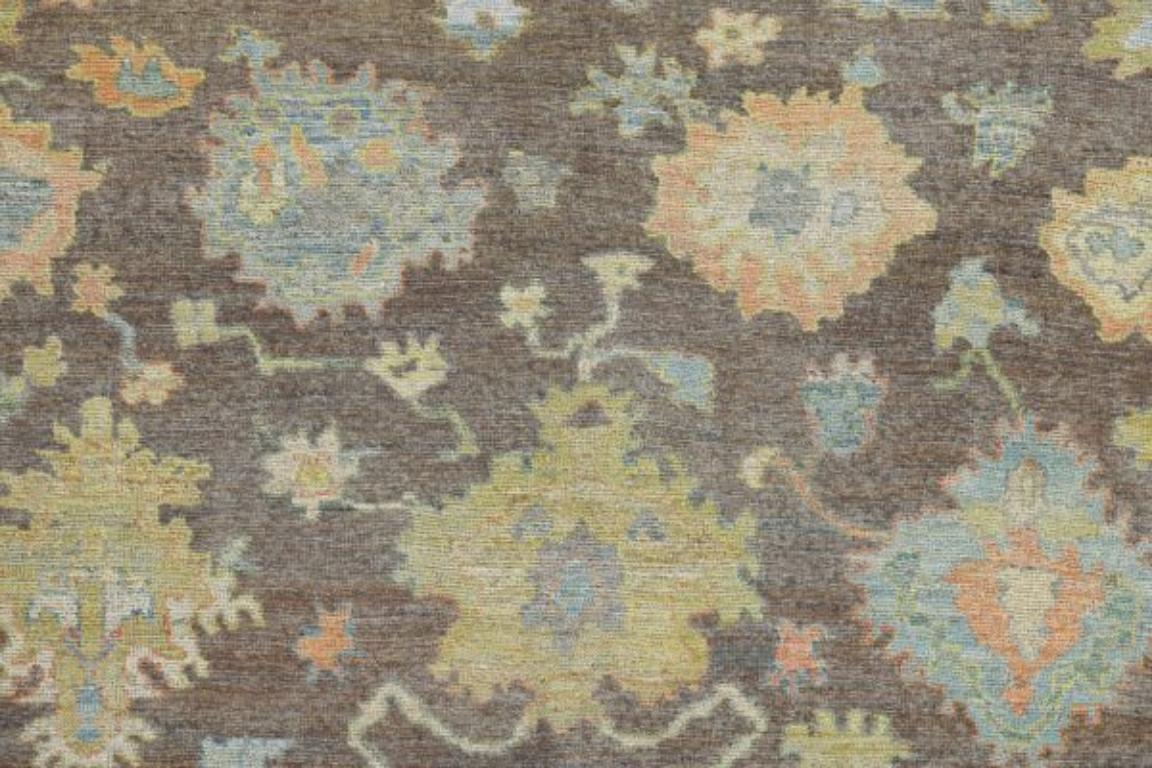 Afghanistan Rose Kollektion Teppiche - Wolle Blau Braun Rosa - 90842 im Zustand „Hervorragend“ im Angebot in Dallas, TX