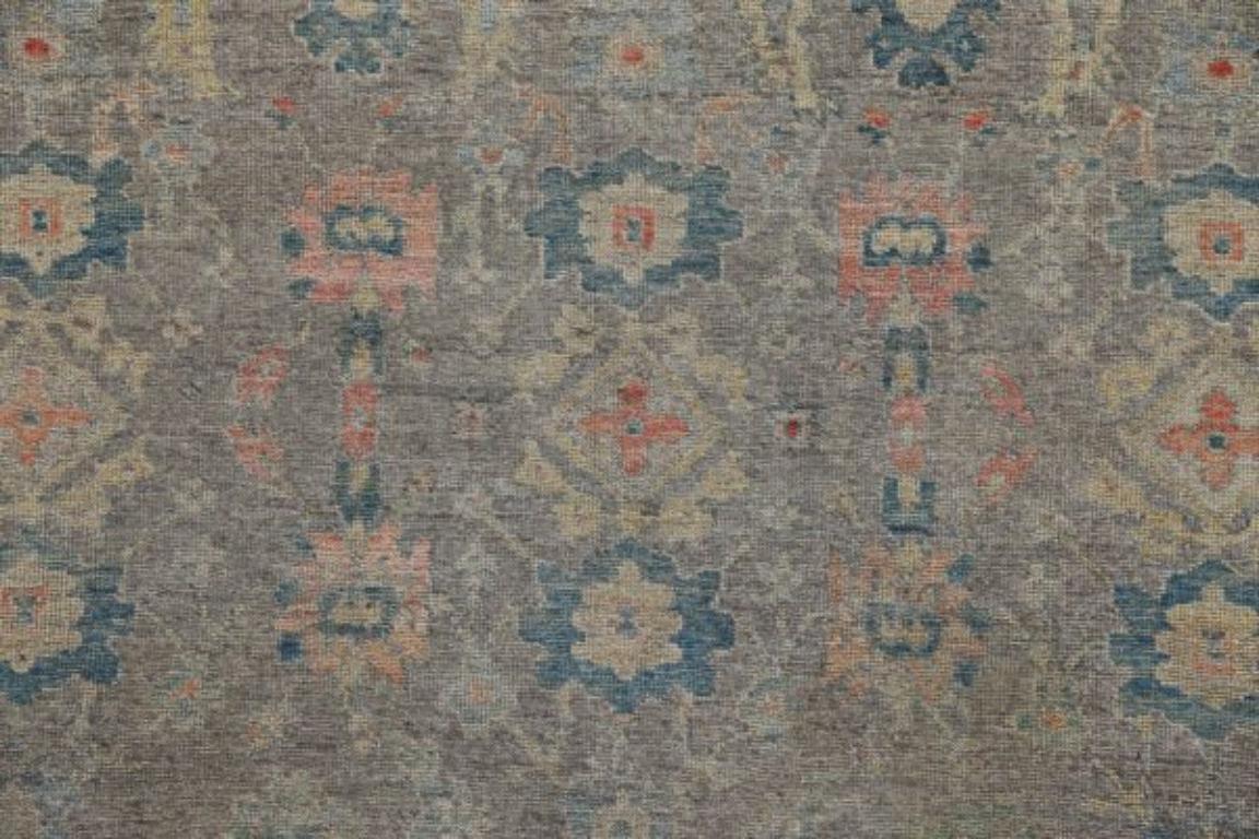 Afghanistan Rose Kollektion Teppiche - Wolle Blau Braun Rosa - 91046 (Afghanisch) im Angebot