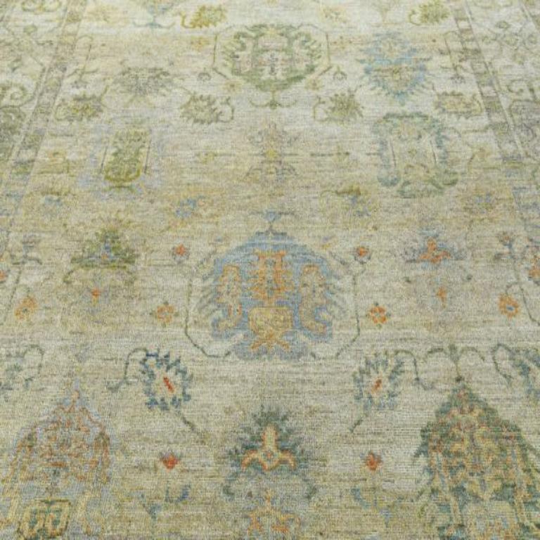 Tribale Tappeti per l'area Afghanistan Rose Collection - Lana Blu Verde Avorio - 90810 in vendita