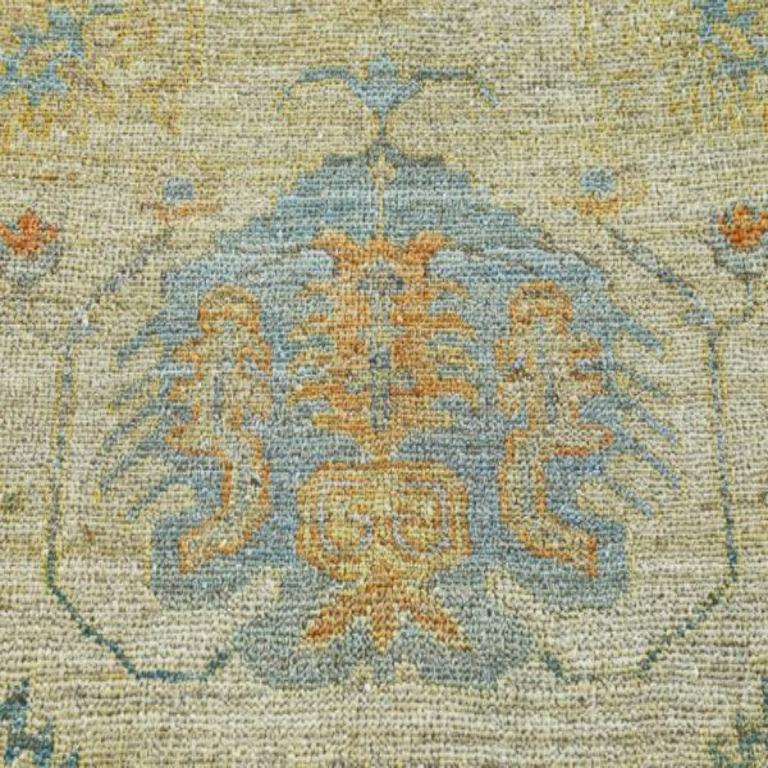 Afghano Tappeti per l'area Afghanistan Rose Collection - Lana Blu Verde Avorio - 90810 in vendita