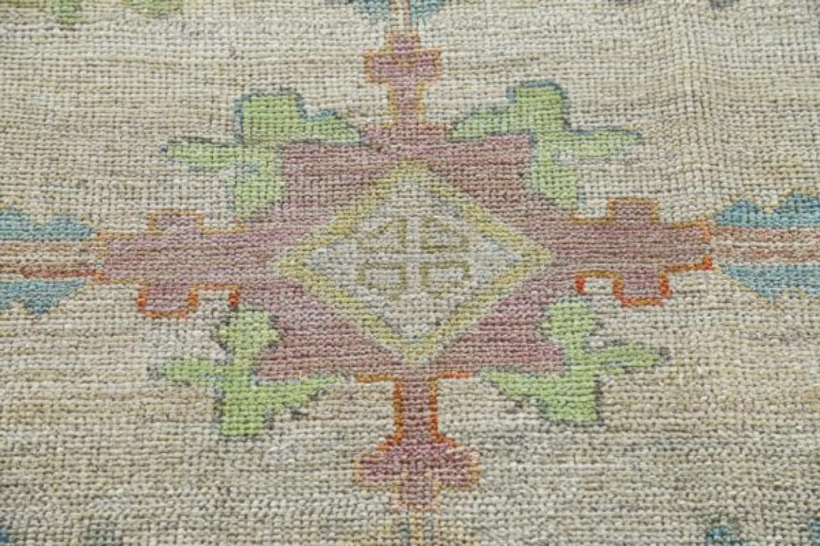 Afghano Tappeti Afghanistan Rose Collection - Lana Blu Verde Avorio - 90831 in vendita