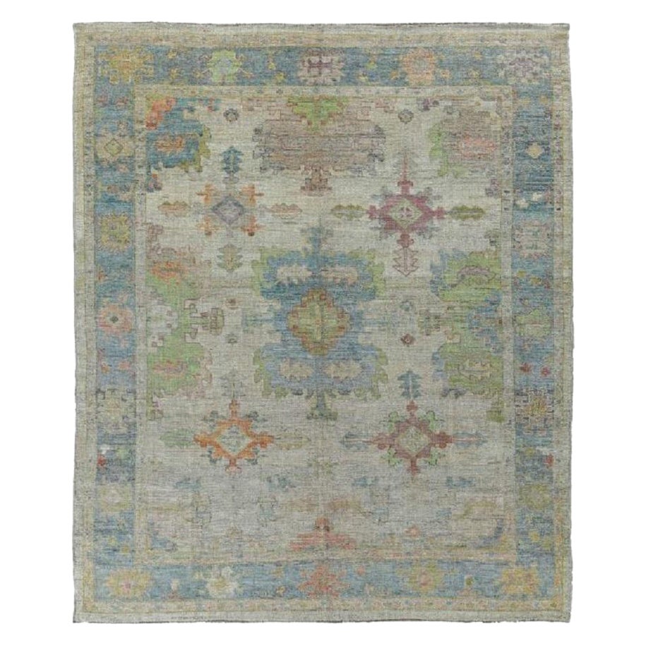 Tappeti Afghanistan Rose Collection - Lana Blu Verde Avorio - 90831