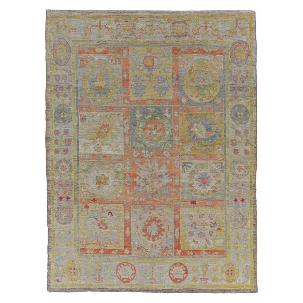 Afghanistan Rose Kollektion Teppiche - Wolle Blau Grün Elfenbein - 90885