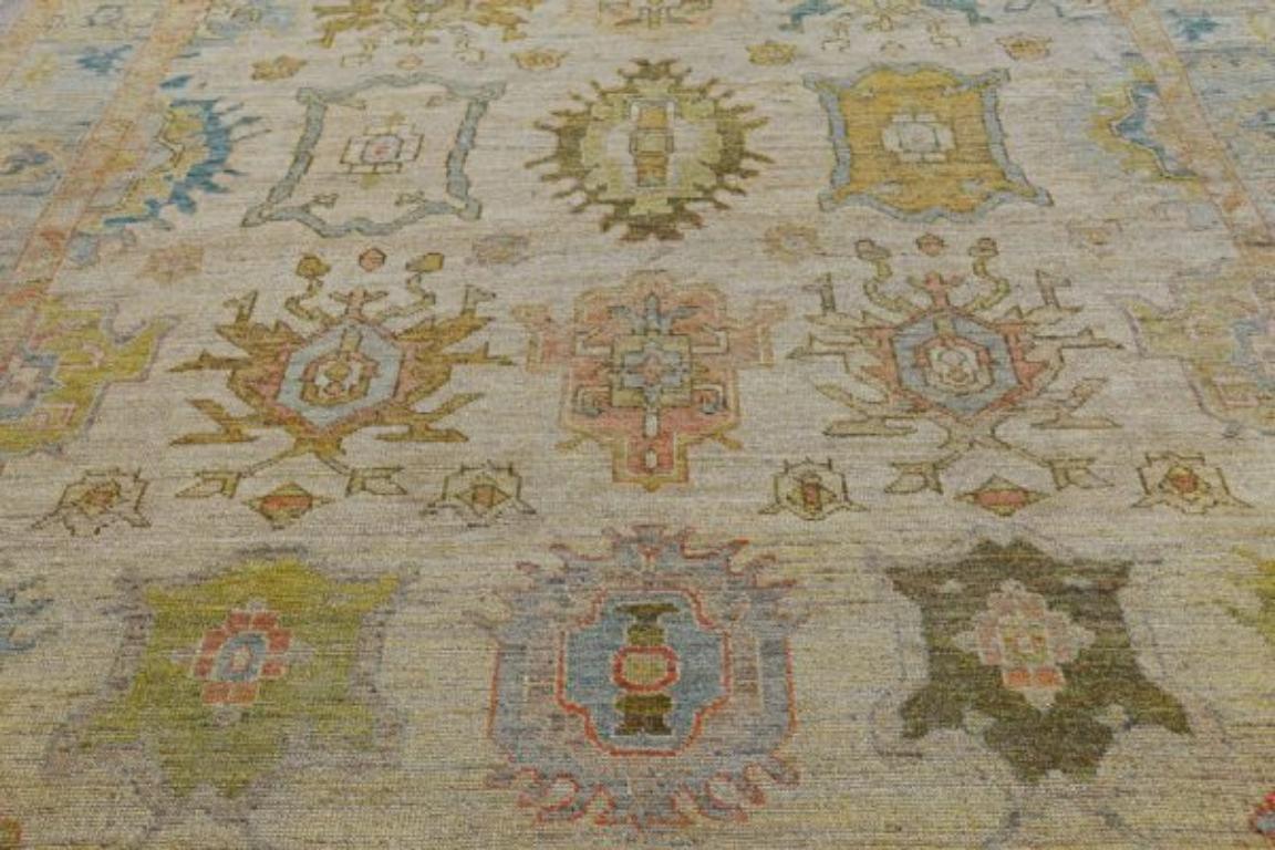 Tribale Tappeti Afghanistan Rose Collection - Lana Blu Verde Avorio - 91023 in vendita