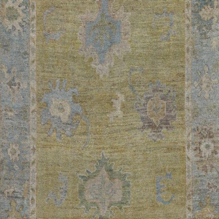 Afghano Tappeti Afghanistan Rose Collection - Lana Blu Verde Avorio - 91043 in vendita