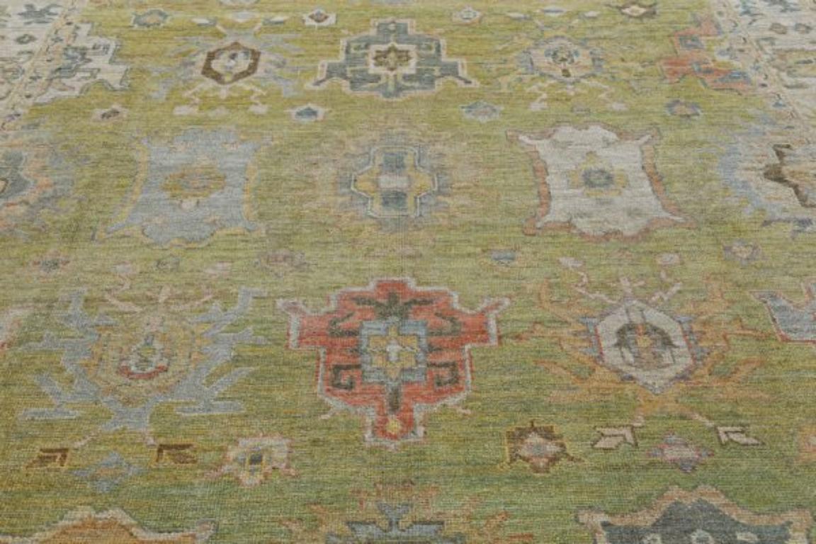 Afghano Tappeti Afghanistan Rose Collection - Lana Blu Verde Avorio - 91061 in vendita